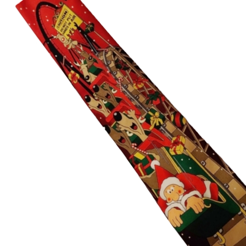 Funky Christmas Tie by Tie Tales Santa Gifts Dogs Reindeer Roller Coaster Sleigh